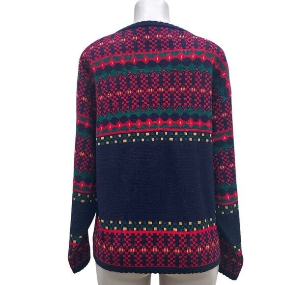 Vtg Paquette Byer California Sweater Large Multicolor Fair Isle Boucle Terrier - Picture 4 of 11